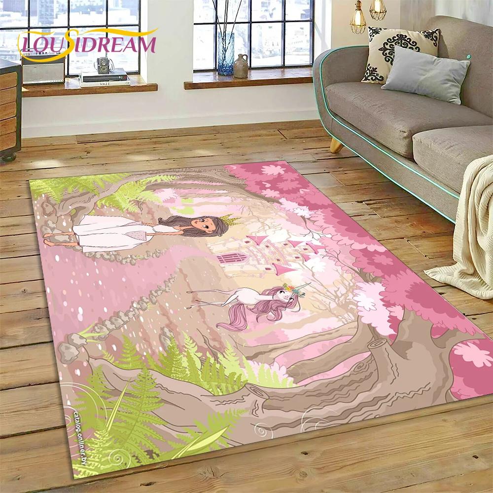 Alfombra Alfombra de Dibujos Animados de Hada Bailarina de Ballet de Ensueño Linda para Decoración de Sala de Estar Dormitorio, Decoración Antideslizante para Sofá Felpudo Niño