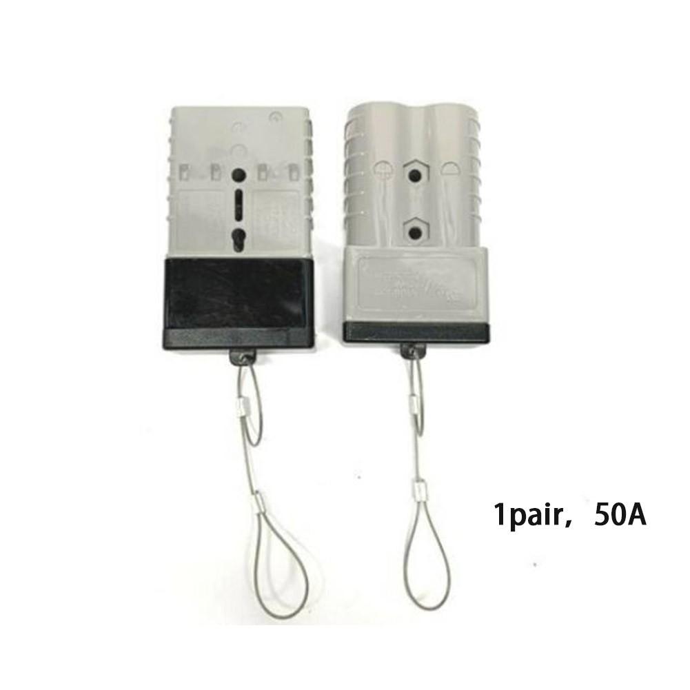1 Pair 50AMP Forklift Power Connector Plug End Cap Inner Connector Dust Cover