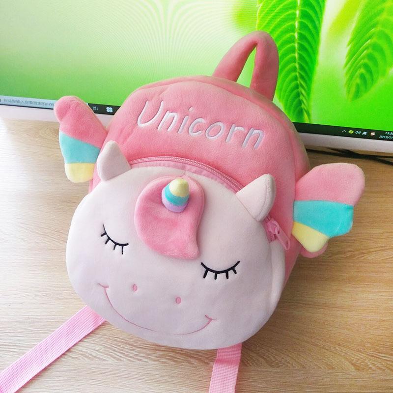 Kawaii Plush Unicorn Backpack Soft Kids Children Schoolbag Mini Purse Coin