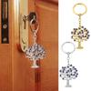 Beautiful Handmade Key Holder Accessory With Symbolic Tree Charm And Eye Catching Rhinestones Highlight