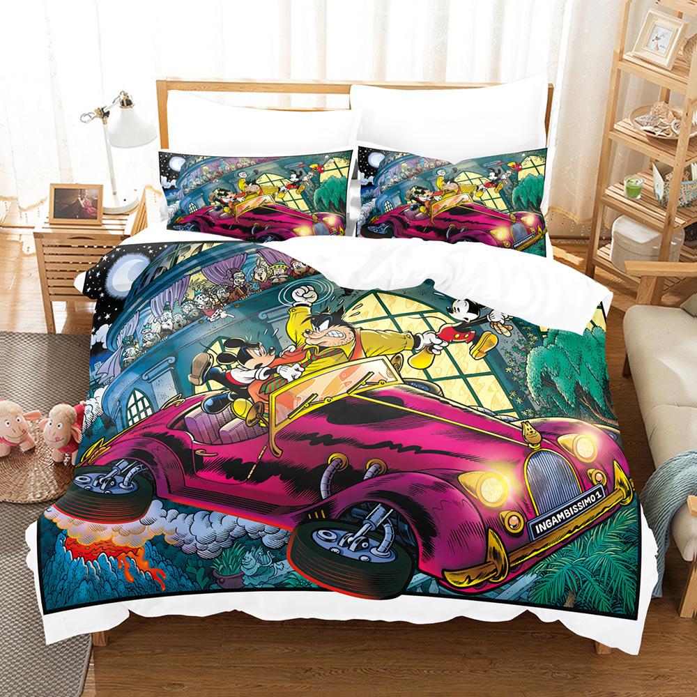 3D Cartoon Animation Bedding Three-Piece Digital Printing Microfiber Polyester Cotton Quilt Cover