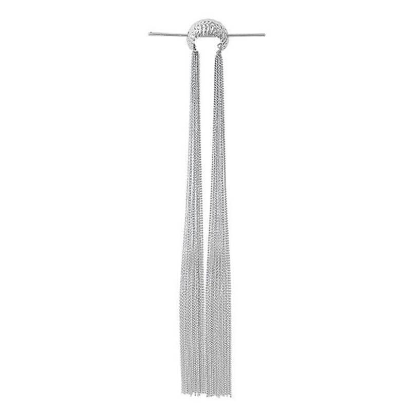 

New Chinese Style Personality Sliver Color Long Tassels Hairpin for Women Temperament Hair Jewelry Versatile Hair Accessory Gift