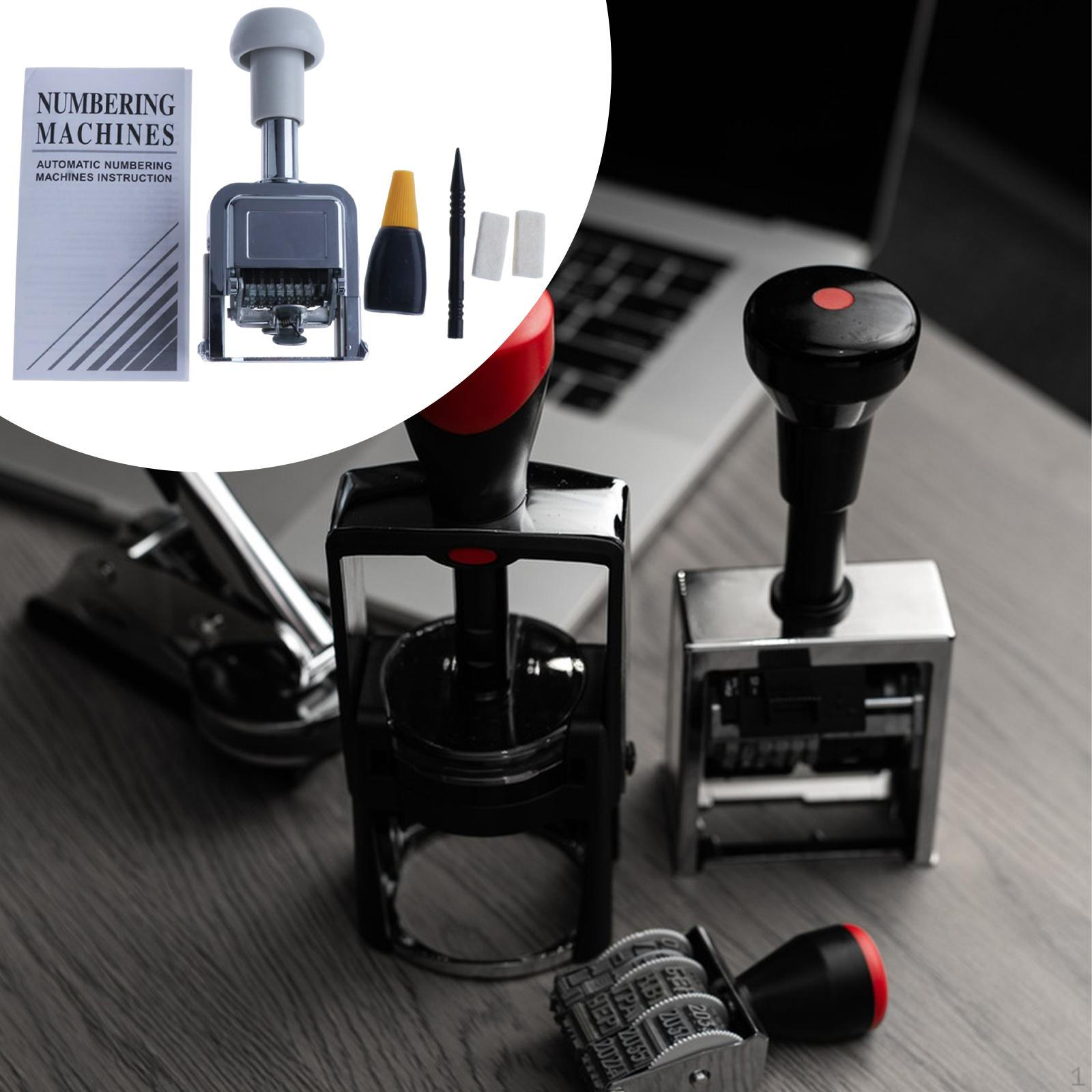 Auto Number Stamp Numbering Machine Iron Stamps Print Automatic Jump Numberer Numerator for 7 digits