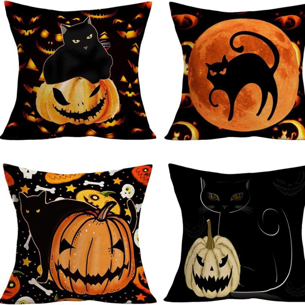 New Halloween Decoration Home Linen Pillowcase Funny Pumpkin Head Sofa Pillowcase Combination