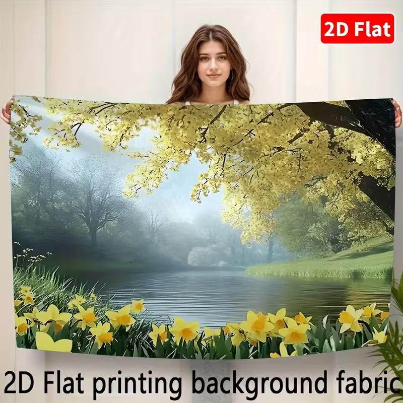 2D Peaceful Nature Scene Background for Meditation and Relaxation Spaces