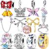 925 Silver Butterfly Charms Beads for DIY Bracelet Making Fine Jewelry Women Gift