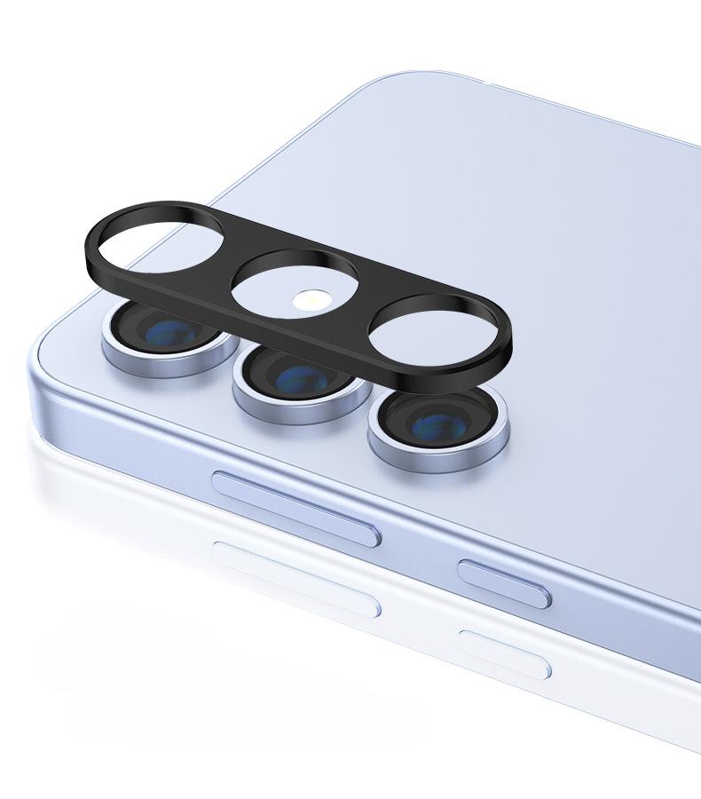 

Для Samsung S24 FE задняя крышка объектива камеры чехол для SAMSUNG S24FE S24fe задняя алюминиевая сплав металлическая защитная пленка для камеры Samsung S24 FE чёрный