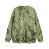 Oversized Cropped Knit Sweater With Distressed Hem Tie-Dye Unisex Streetwear
