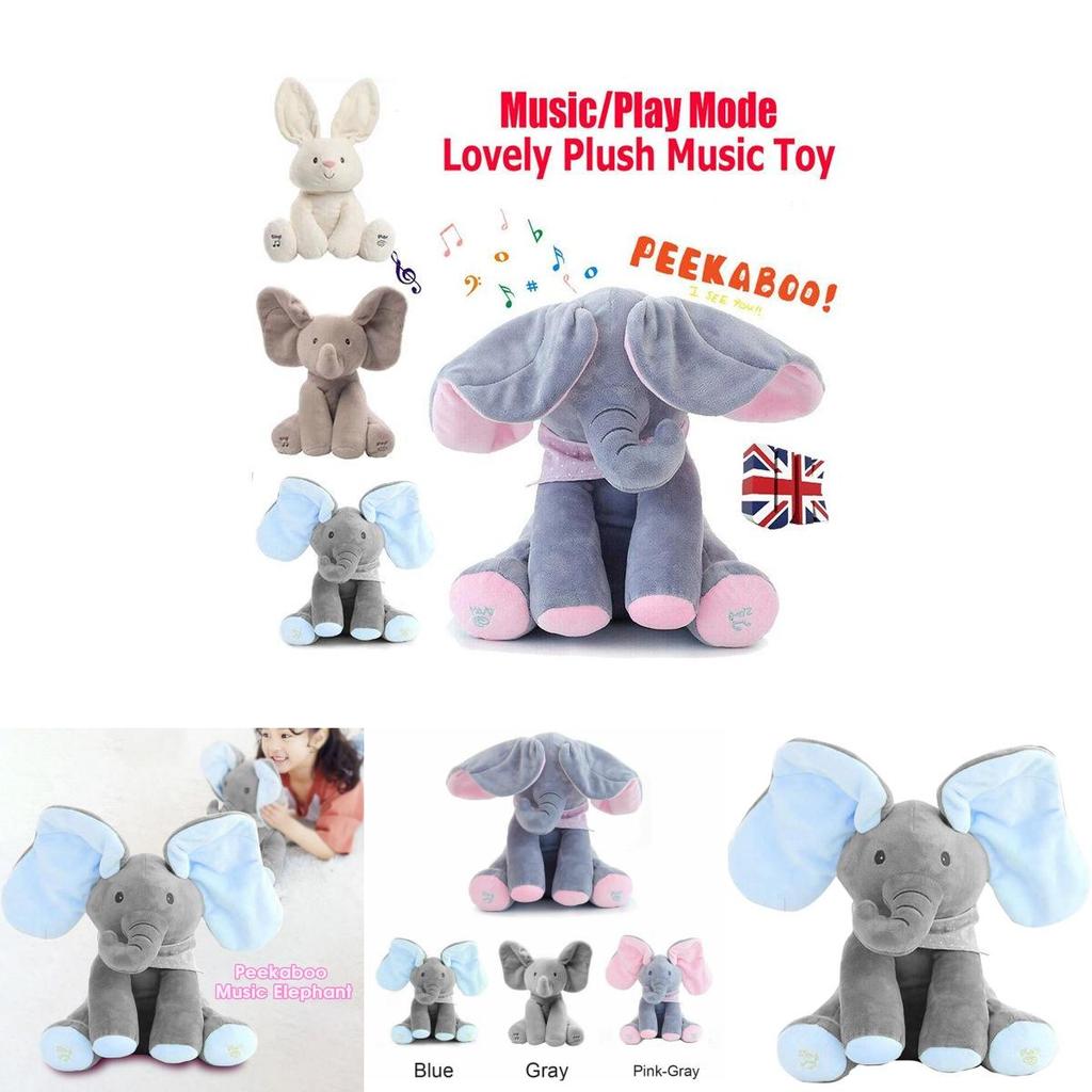 Elephant Peekaboo Plush Toy Singing Stuffed Animated Kids Doll Soft Toy Gift