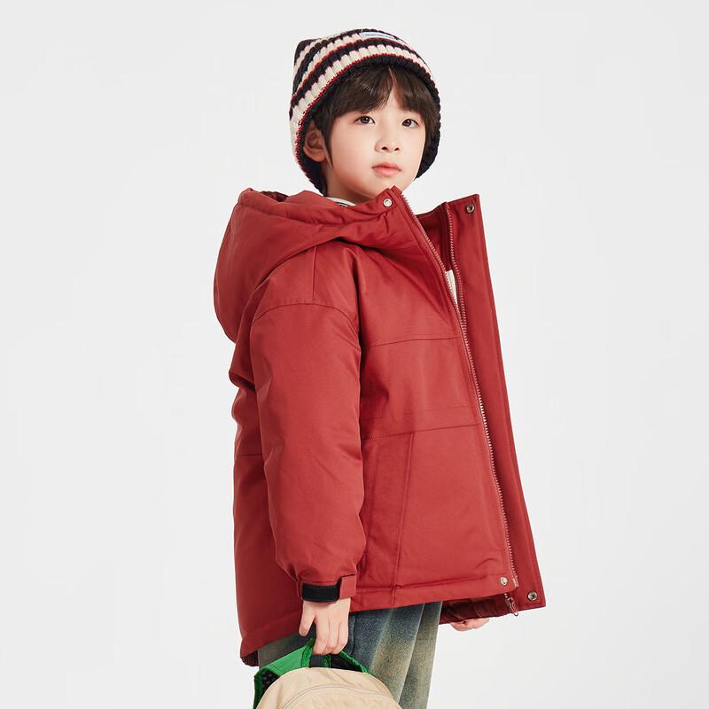 Duoduojia Boys' DuPont 3-Proof Hooded Down Jacket
