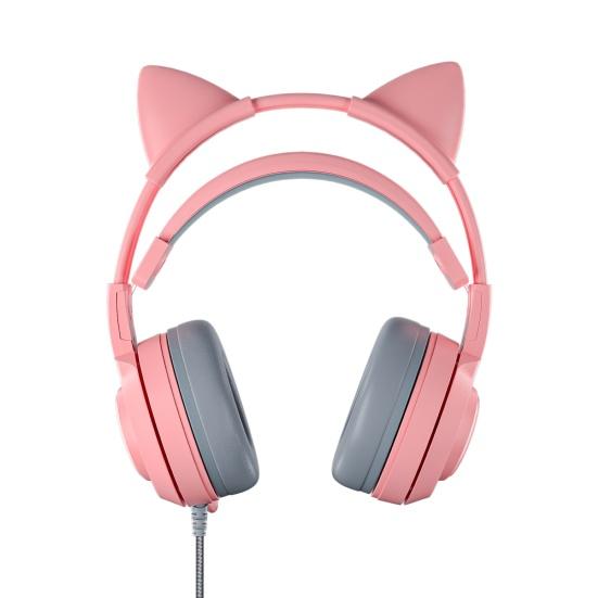 SY-G25 Słuchawki Przewodowe Czuła Redukcja Szumów Odpinane Kocie Uszy 3.5mm USB Wszechkierunkowy Zestaw Słuchawkowy Gamingowy na Laptop