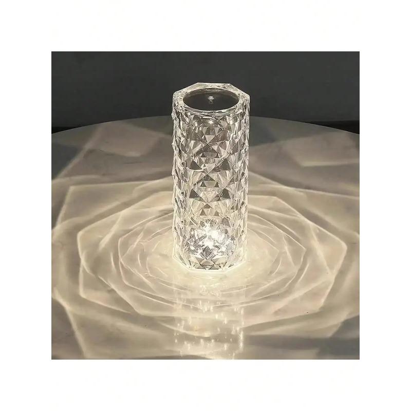 LED Rose Lamp Crystal Table Lamp 3/16 Colors Touch/Remote Diamond  Romantic Christmas USB Party Night Light Projector Light
