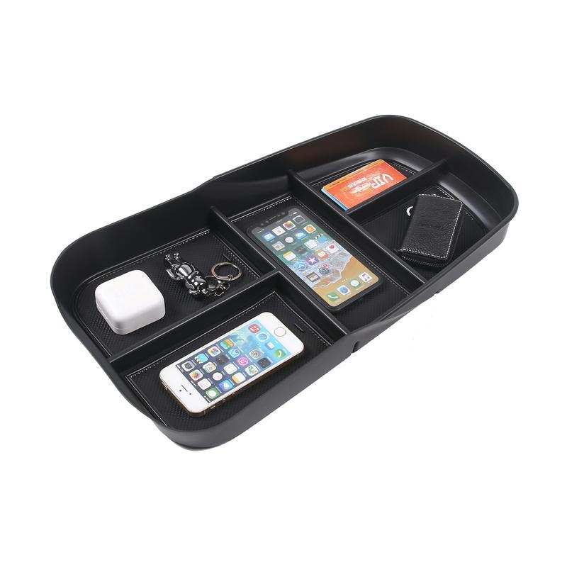 ABS Black For Mercedes Benz EQE EQS Car Center Console Storage Box Telephone Tray Organizer Organizes Car Interior Accessories