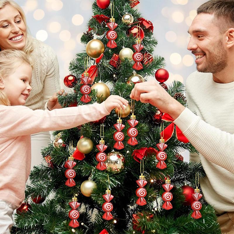 1box 11cm Christmas Candy Ornaments Christmas Glitter Hanging Candy Xmas Tree Hanging Home Decor 2026 New Year Gift Navidad