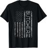 Butcher Funny Job Title Worker American Flag Butcher Gift Unisex T-Shirt