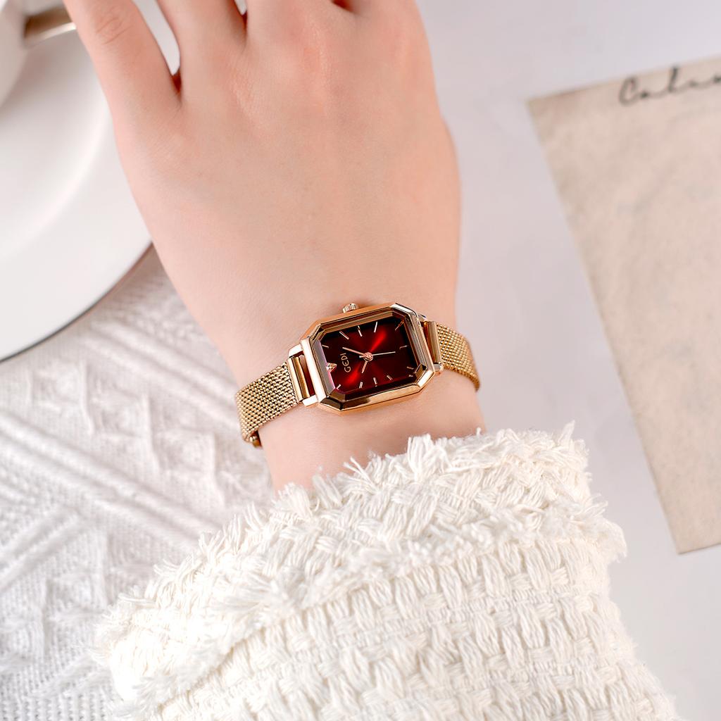 Simple And Versatile Casual Watch Women'S Square Retro Mesh Strap Watch Waterproof Quartz Women'S Watch