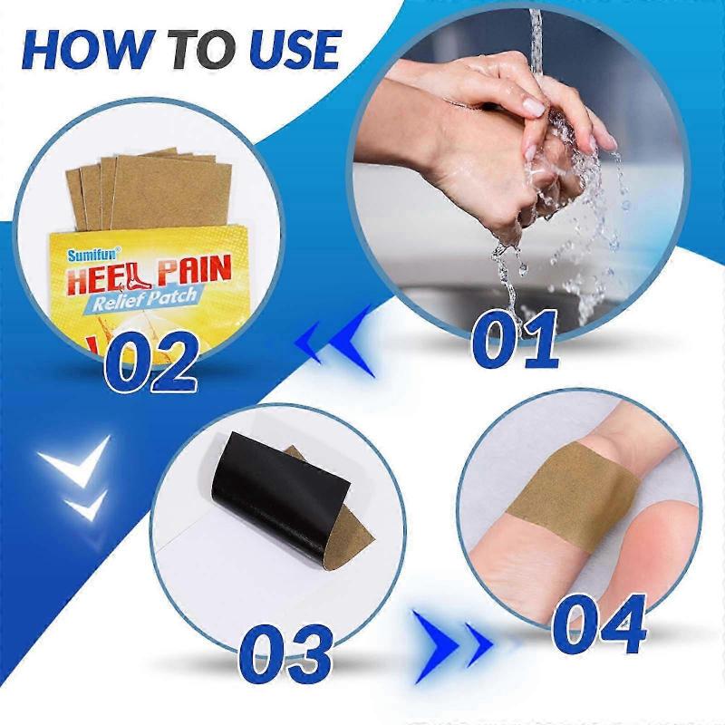 Heel Pain Patch Plantar Fasciitis & Muscle Strain - Relieves Heel Pain, Strains & Bruises