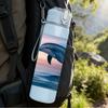 1PC Jumping Dolphin Ocean Wave Print 750ml Color Plastic Sports Water Bottle Leakproof Flip Straw Lid Suitable for Sports Office Home Use