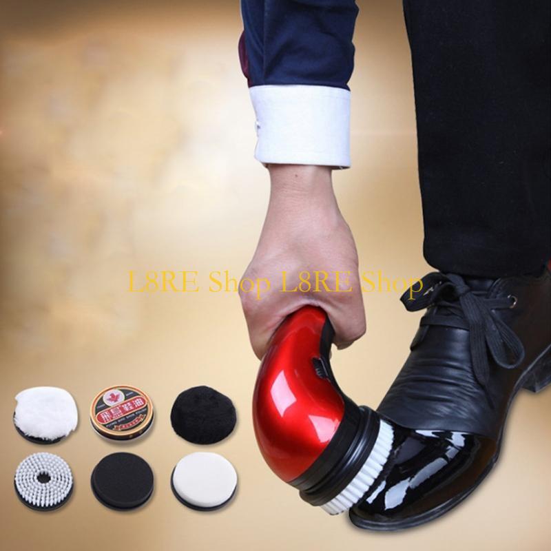 L8RE Portable Handheld Automatic Electric Shoe Brush Polisher 2 Ways Power Supp