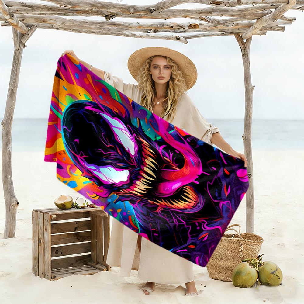 Venom vibrant beach towel Foldable swimming & surfing Vibrant Pattern Perfect Gift for Friends & Family