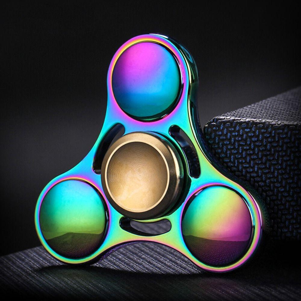 Copper Cap Hand Spinner Plating Colorful Fingertip Toy Fingertip Gyroscope  Office