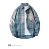 Men S Hong Kong Style Plaid Long Sleeve Casual Shirt Plus Size