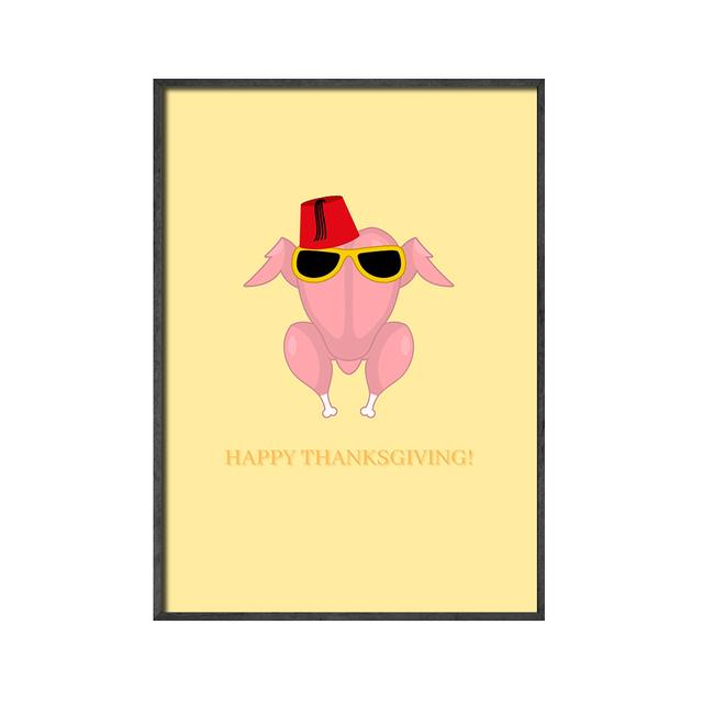 Illustration Art Prints Inspirational Quotes Poster Thanksgiving Pictures Black Cat Chicken Sofa Wall Art Picture for Home Decor