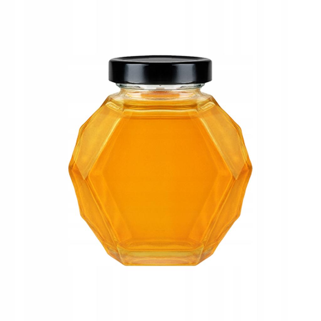 GUCIO Glazen Pot 200 ml voor Honing, Jam, Conserves Zeshoekige Glazen Potten