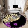 1pc Skull Yin Yang Chair Carpet for Office, Round Non Slip Durable Large Size Office Carpet, Suitable for Office