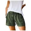Women's Solid Shorts, Drawstring Belt Pocket Design,Lightweight Gym Shorts For Women, Comfortable Shorts For Women