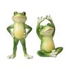 Garden Frog Ornament Small Waterproof Sitting Frog Resin Frog Sculpture Figurine Cute Standing
