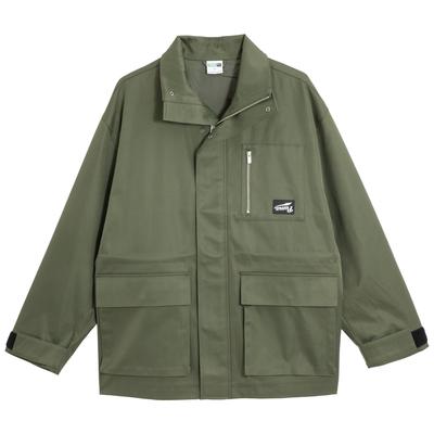 Puma Loose Comfortable Outdoor Casual Sports Multi-Pocket Collar Jacket Unisex Jackets Green 621663-32