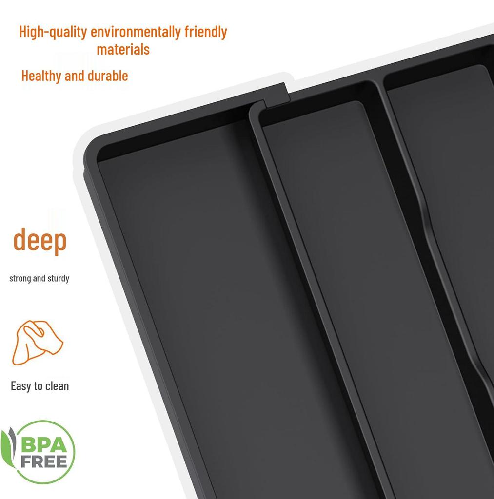 Retractable Kitchen Desktop Drawer for Organizing Cutlery and Utensils