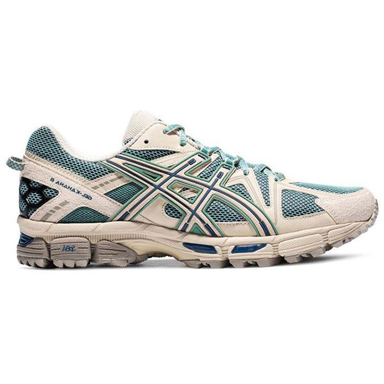 Asics Gel-Kahana 8 Fashion Comfortable Versatile Fabric Synthetic Leather Low-Top Trail Running Shoes Men sneaker Khaki Blue 1011B109-300