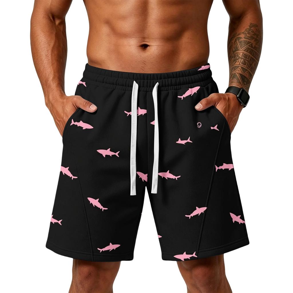Men's Layer Casual Shorts, Lightweight Athletic Gym Shorts with Pockets, for Workout Beach and Lounging