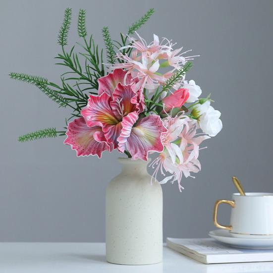 Simulated Bouquet Irises Doves Bouquet Realistic Silk Flowers Low Maintenance Fake Flower Bouquet Interior Decor