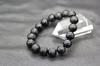 Natural Stone Carved Emperor Dragon Onyx 12mm Mala Bead Bracelet Power Stone [Sekki] Men's [b147]