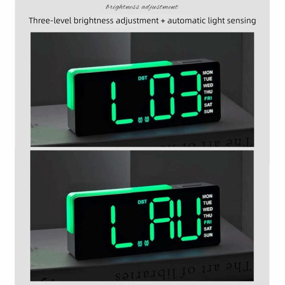with Calendar Bedside Alarm Clock Temperature Electronic Digital Clocks LED Night Light Clock  Home