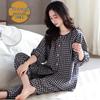 Women's Pajama Set with Chest Pads: Seven-Sleeve Cardigan & Nine-Point Pants for Spring, Autumn & Summer