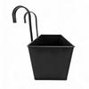 2pcs Railing Planters Metal Fence Hanging Flower Pots with Drainage Holes Hooks for Balcony Porch Deck Black L