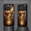 Gold Phoenix Pattern 2D Phone Case for iPhone 17 16 15 14 13 12 11 X XR XS Max Pro 8 plus - Glass Protective Cover