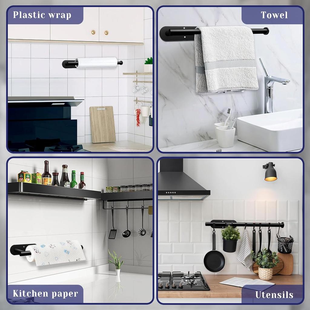 Hot Sale  Toilet Paper Holder Stainless Steel Wall Mounted Tissue Rack Black Bathroom Paper Holder for Home or Hotel
