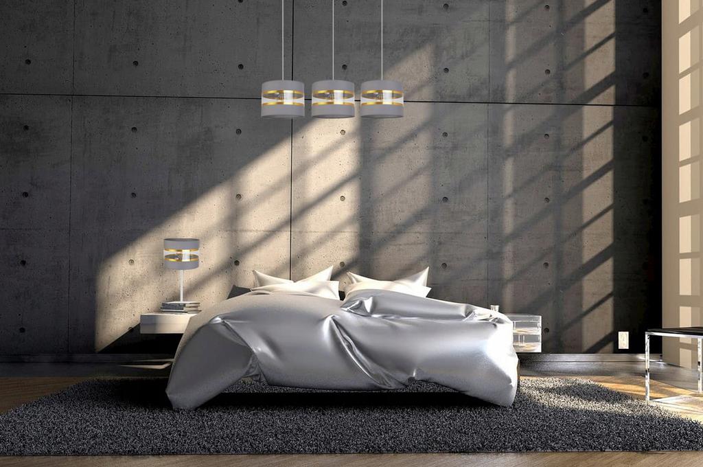 Night Table Lamp, Elegant Gold Lampshade, 20 Cm