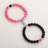 Heart Magnetic Couple Bracelet: Natural Stone, White Pine, and Tiger Eye Beaded Jewelry for Women