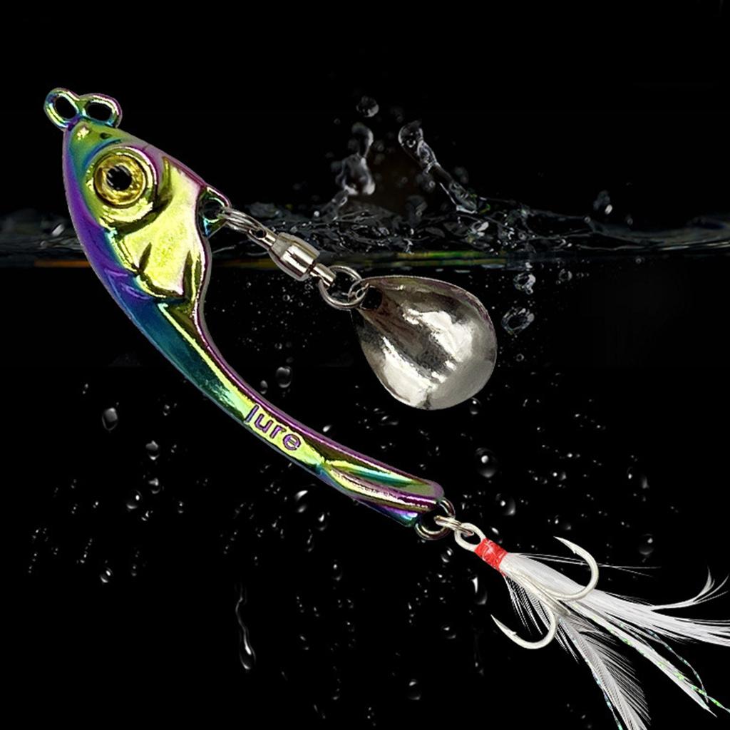 5Pcs Spoon Metal Hard Spinner Baits Fish Lures Spinner Swimbaits Colorful Sequins Lures Baits Treble Hook Fishhooks Set