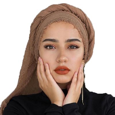 NOVINKA dámská bublinková jednobarevná mačkaná instantní hidžáb pod šátkem bavlna povlečení muslimský šátek a šátek islám turban dámské šátky