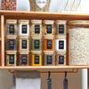 Spice Jars with Labels,Glass Seasoning Jars,Square Seasoning Containers for Salt,Pepper,Chili Powder,Sugar,Ginger Ground,Cumin