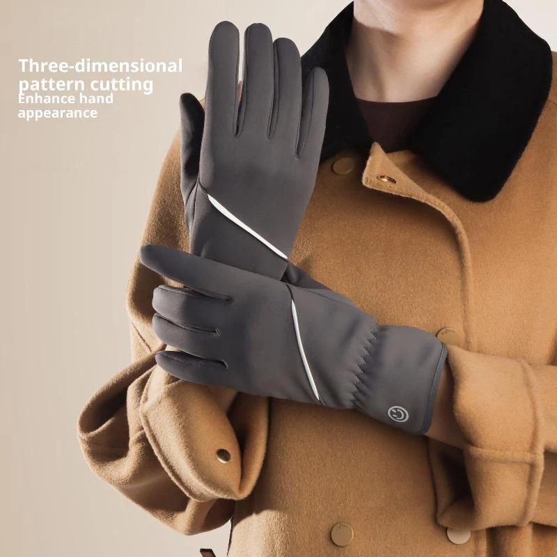 Autumn Winter Gloves Women Warm Windproof Cold Proof Gloves Anti Slip Foldable Outdoor Cycling Sports Gloves