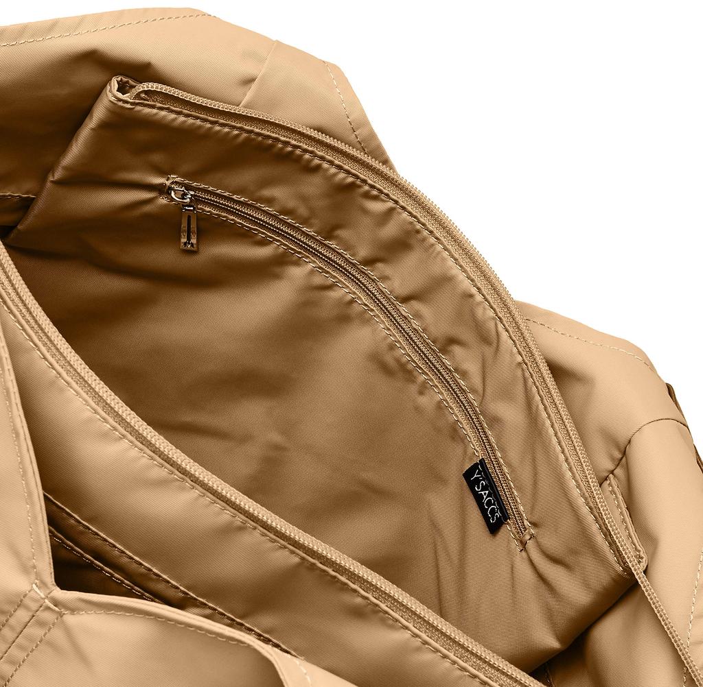 Recyceltes Nylon flauschige Tragetasche M Größe Beige [Isaac] Y01-03-02 Damen