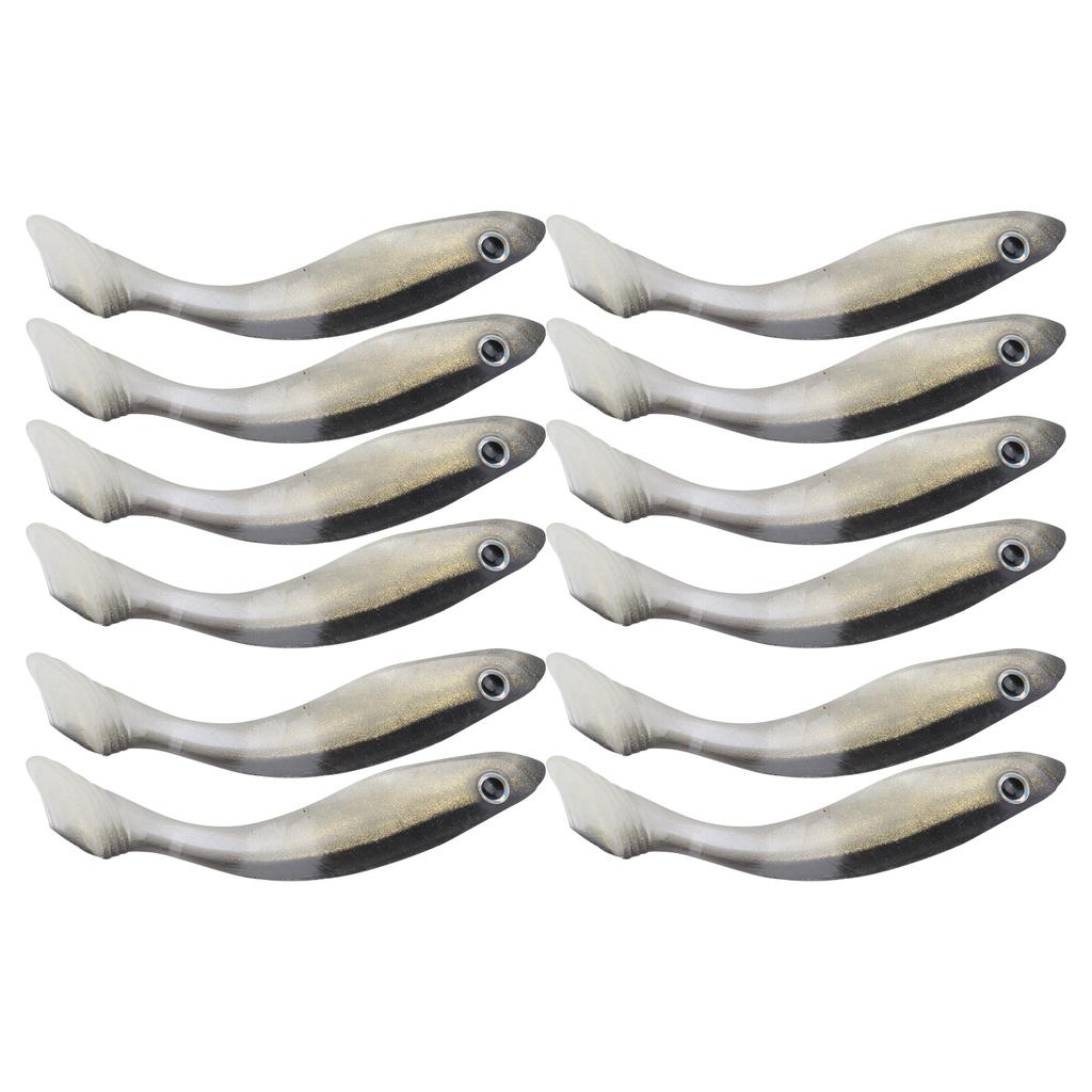 2Set Artificial Simulation Black Back Double Color Soft Silicone Lure Bait Fishing Tackle